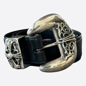 Chrome Hearts Black 3 Piece Leather Belt
